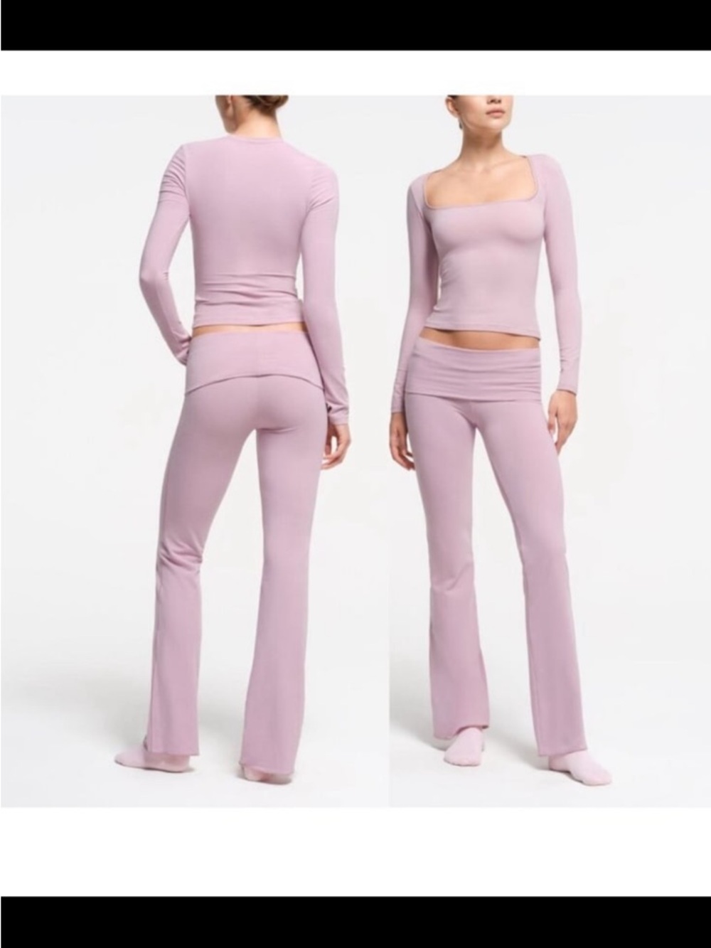 SKIMS Cotton Jersey Foldover Pants Pink - Women’s Size Small